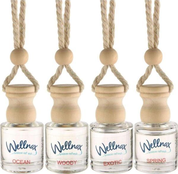 Wellnax Breeze Refresh Oto 8Ml Cam Şişe Araç Ferahlatıcı ( Spring, Woody, Exotic, Okyanus) Karışık Seri - Image 1