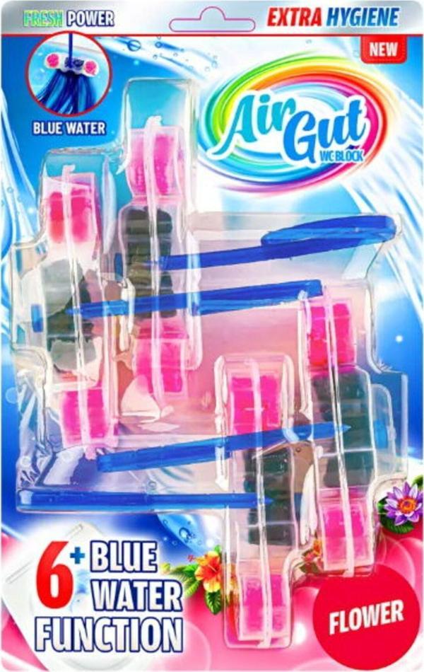 AirGut Wc Klozet Blok Çiçek Mavi Su 4'Lü Maxi Paket - Wc Klozet Bloğu Çiçek Mavi Su 4'Lü Maxi Paket X1 - Image 1
