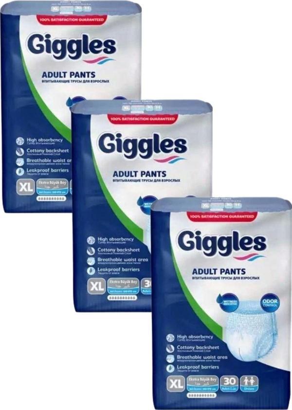giggles Külotlu Yetişkin Hasta Bezi Ekstra Büyük Boy Xl Beden 30 Lu X 3 Adet - Image 1