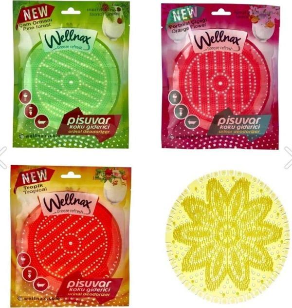 Wellnax Breeze Refresh Pisuvar Koku Giderici Süzgeç 4'Lü (Tropikal, Portakal Çiçeği, Çam, Limon) Karışık Seri - Image 1