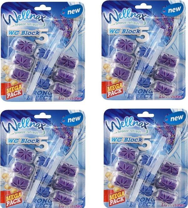 Wellnax Breeze Refresh Wc Klozet Blok Lavanta Ferahlığı 3'Lü Mega Paket - Wc Klozet Bloğu Lavanta Ko - Image 1
