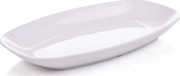 GMB Beyaz Termoset Kırılmaz Oval Kayık Tabak 32 Cm - Image 1
