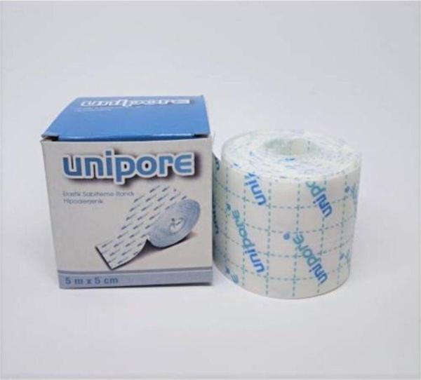 Unipore 5Cm X 5M Elastik Sabitleme Bandı - Flaster - 4 Adet - Image 1