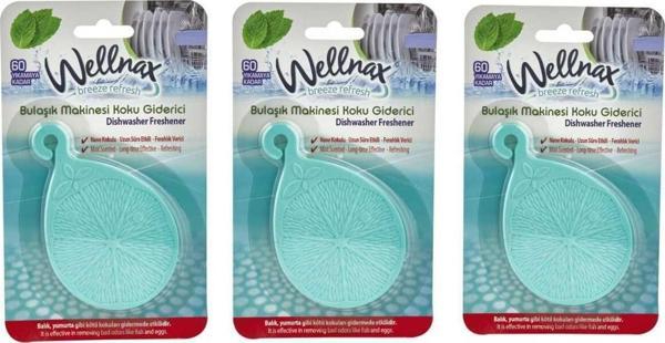 Wellnax Breeze Refresh Bulaşık Makinesi Koku Giderici Nane X3 - Image 1