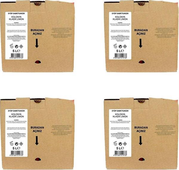 Eyüp Sabri Tuncer Klasik Limon Kolonyası 5 Lt (Dökme Paket) x 4 - Image 1