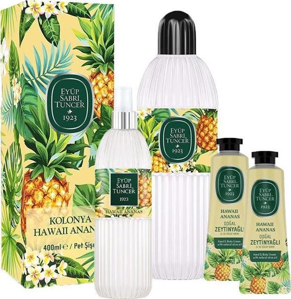 Eyüp Sabri Tuncer Hawaii Ananas Kolonya 400 ml, 150 ml ve 2 Adet El ve Vücut Kremi 50 ml - Image 1