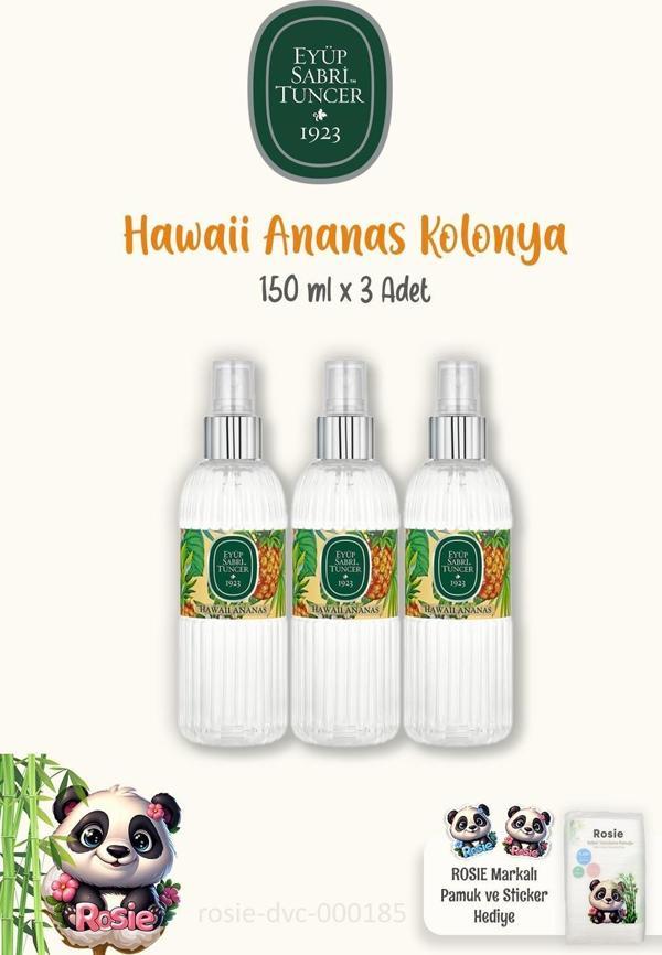 Eyüp Sabri Tuncer Hawaii Ananas Kolonyası 150 ml 3'lü ve %100 Doğal ROSIE - Image 1
