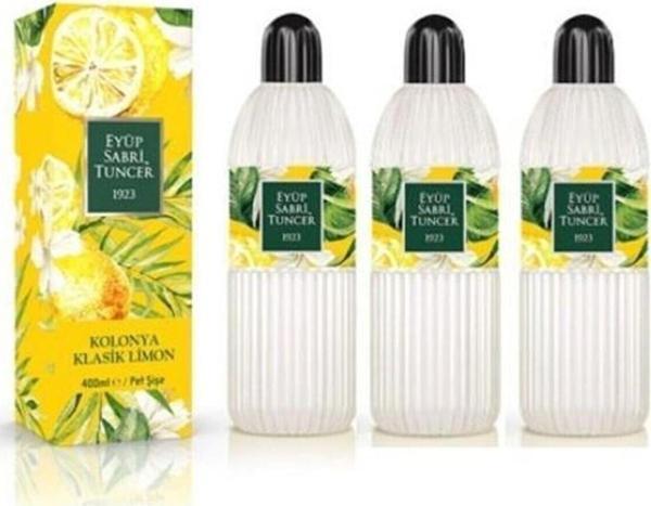 Eyüp Sabri Tuncer Klasik Limon Kolonyası 80 Derece Pet Şişe 400 ml x 3 Adet - Image 1