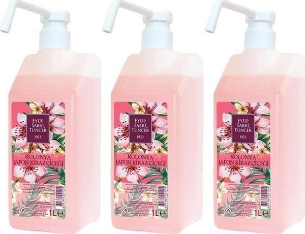 Eyüp Sabri Tuncer Japon Kiraz Çiçeği Kolonyası Sprey Başlıklı 1 lt x 3 - Image 1