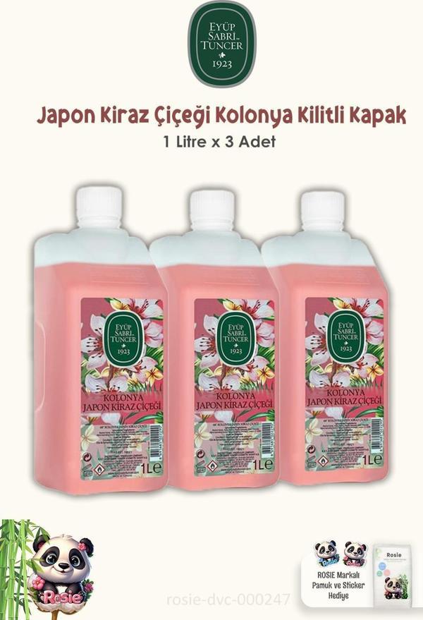 Eyüp Sabri Tuncer Japon Kiraz Çiçeği Kolonyası Yedek Şişe 3 Adet 1 lt ve ROSIE - Image 1