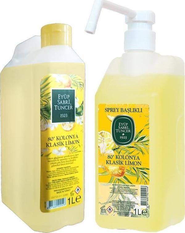 Eyüp Sabri Tuncer Klasik Limon Kolonyası 1 lt Bidon Tipi ve Sprey Başlıklı - Image 1