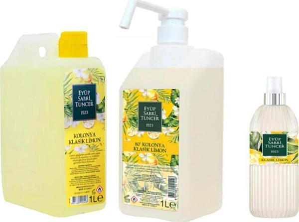 Eyüp Sabri Tuncer Klasik Limon Kolonyası 1 Lt Sprey, Yedek ve 150 ML - Image 1