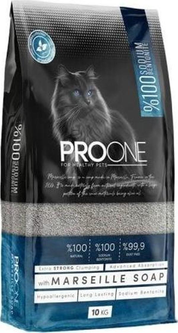 Pro One Hypoallergenic Marsilya Sabunu Kokulu İnce Taneli Sodyum Bentonit Kedi Kumu 10 Kg - Image 1