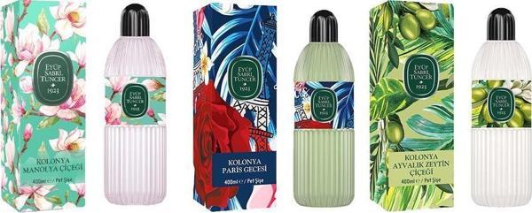Eyüp Sabri Tuncer Kolonya Manolya Çiçeği, Paris Gecesi ve Ayvalık Zeytin Çiçeği Pet Şişe 400 ML - Image 1
