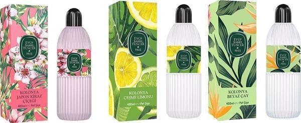 Eyüp Sabri Tuncer Kolonya Japon Kiraz Çiçeği, Çeşme Limonu ve Beyaz Çay Pet Şişe 400 ML - Image 1