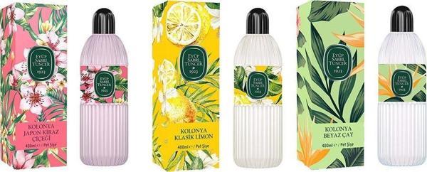 Eyüp Sabri Tuncer Kolonya Japon Kiraz Çiçeği, Klasik Limon ve Beyaz Çay Pet Şişe 400 ML - Image 1