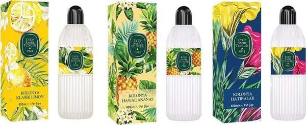 Eyüp Sabri Tuncer Kolonya Klasik Limon, Hawaii Ananas ve Hatıralar Pet Şişe 400 ml - Image 1