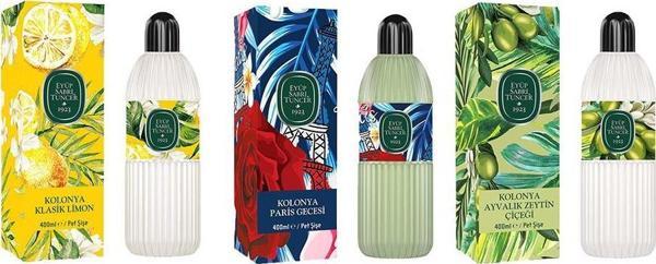 Eyüp Sabri Tuncer Kolonya Klasik Limon, Paris Gecesi ve Ayvalık Zeytin Çiçeği Pet Şişe 400 ml - Image 1