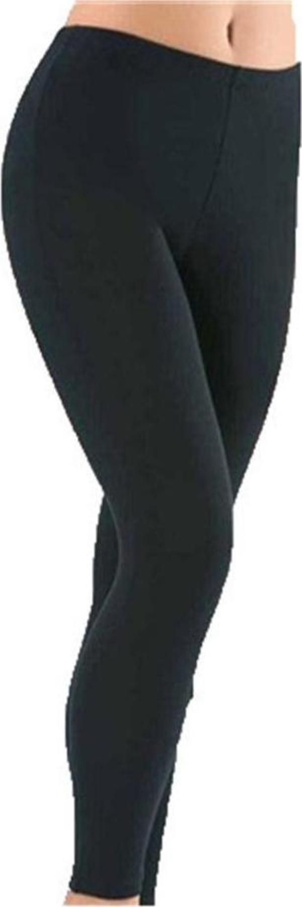 Kadın Pamuklu Tayt Düz Rahat Yüksek Bel Günlük Penye Tayt - Image 1