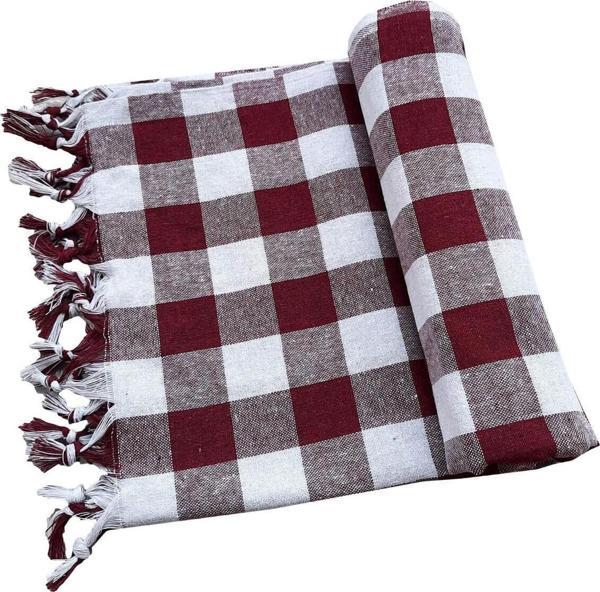 150x150 Cm Kareli Yer Sofra Bezi Piknik Masa Örtüsü Saçaklı - Image 1