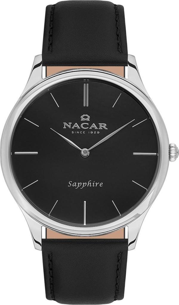 Nacar NC21-297228-ABL1 Siyah Hakiki Deri Erkek Kol Saati - Image 1