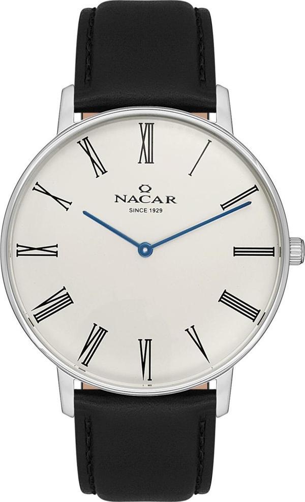 Nacar NC34-290290-AWL1 Siyah Hakiki Deri Erkek Kol Saati - Image 1
