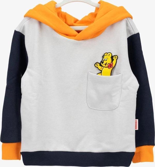 Haribo Goldbear Cepli Kapüşonlu Sweatshirt - Gri - Image 1