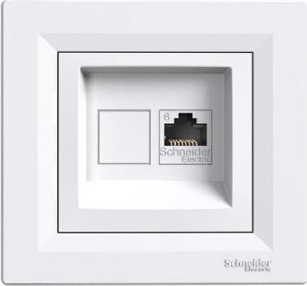 Schneider Asfora Beyaz 1*RJ45 Data Priz - Çerçeveli - Image 1