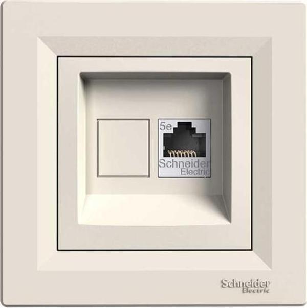 Schneider Asfora Krem 1*RJ45 Data Priz - Çerçeveli - Image 1