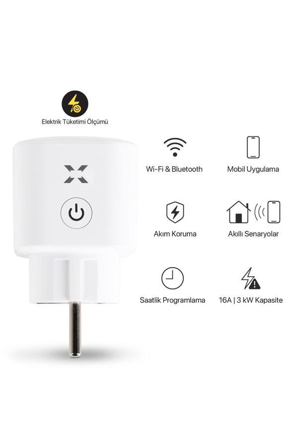 Xenon Smart Akım Korumalı Telefonla Kontrol Enerji Takibi Wi-Fi Bluetooth Zaman Ayarlı Akıllı Priz X7010 - Image 1