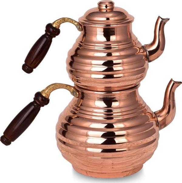 Cobper Premium Collection Bery Kalın Bakır Çaydanlık Orta Boy - Image 1