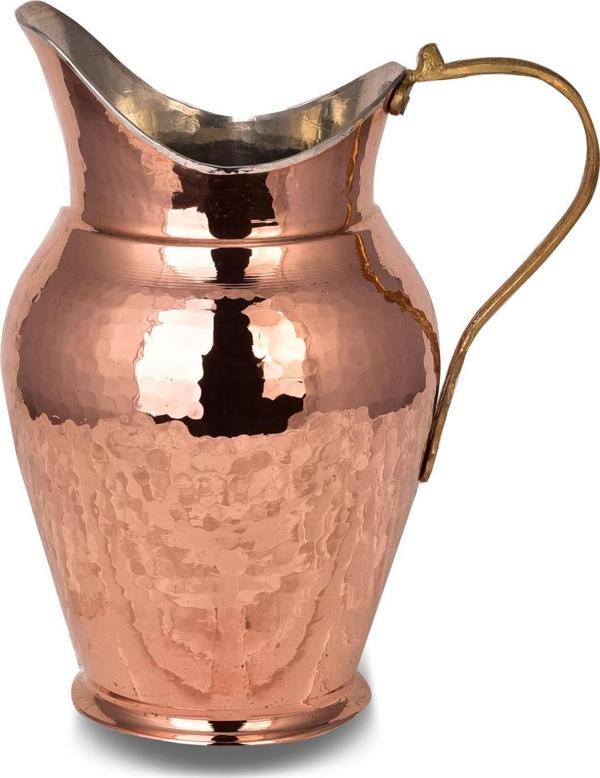 Cobper Premium Collection Hane Bakır Büyük Sürahi El Dövmesi - Image 1