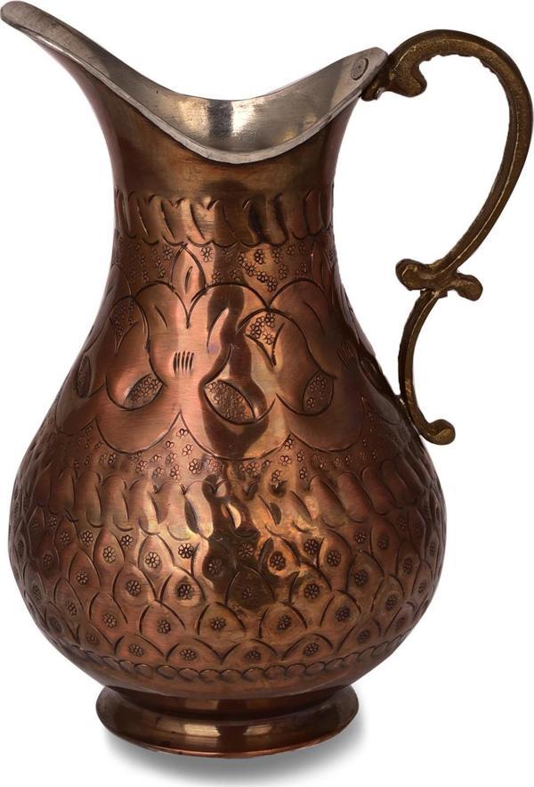 Cobper Premium Collection Roma El İşlemeli Bakır Sürahi 2000ml Oksit - Image 1