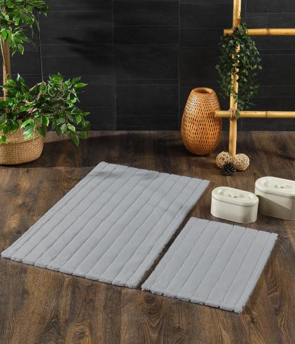 HC&W Line 2'li Açık Gri  Banyo Paspası Seti - Image 1