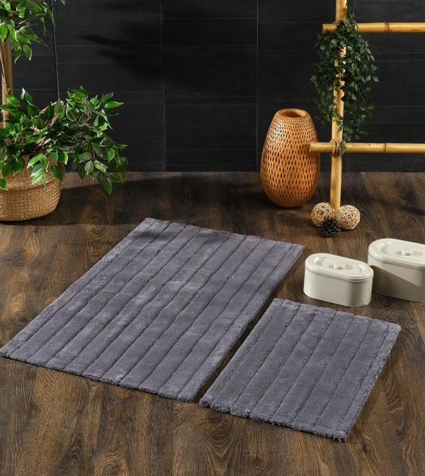 HC&W Line 2'li Koyu Gri Banyo Paspası Seti - Image 1