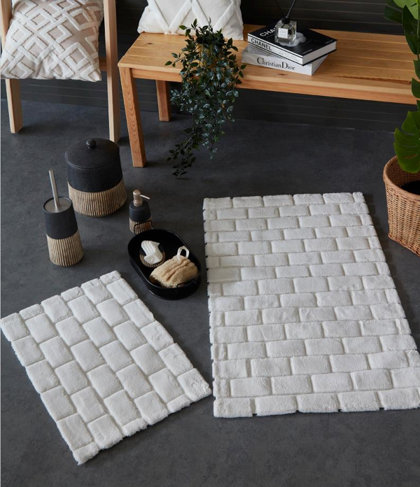 HC&W Wall 2'li Ekru Banyo Paspası Seti - Image 1