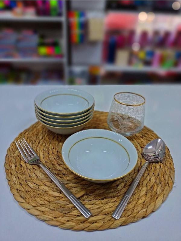 Güral Porselen Yaldızlı Kase 6 Lı 13,5 Cm - Image 1