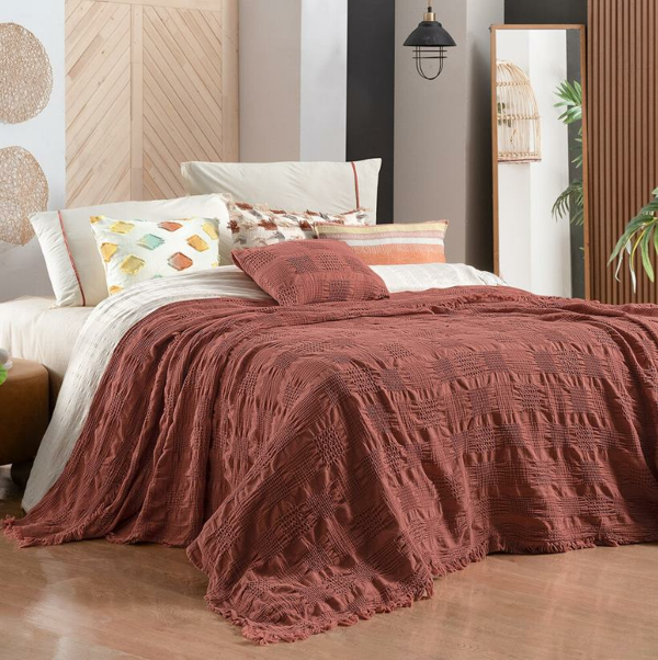 Sarev Nerha Çift Kişilik Taba Yatak Örtüsü - Image 1