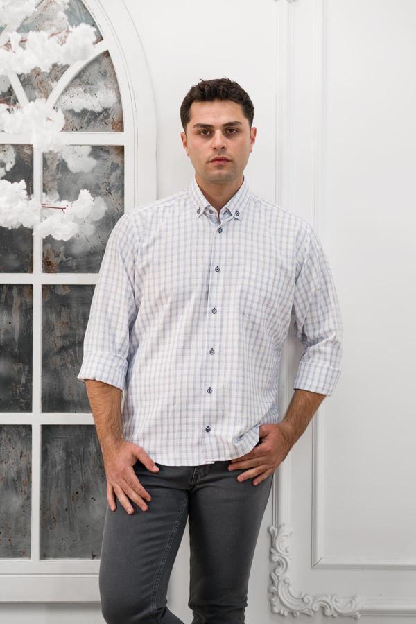 Advante Geniş Kesim Cepli Kareli Mevsimlik Kumaş Erkek Gömlek - Image 1