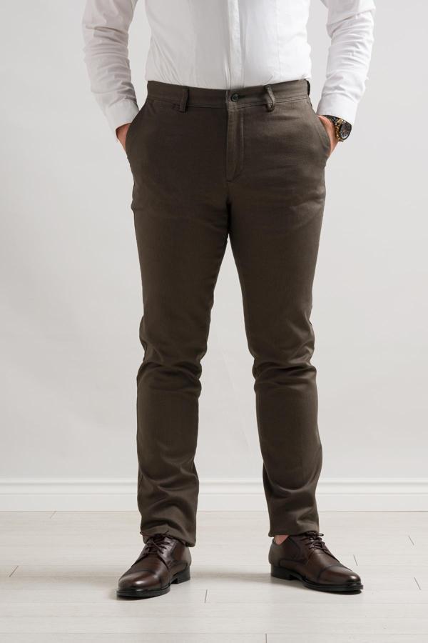 Notra Klasik Kesim Kışlık Kumaş Gabardin Boru Paça Erkek Pantolon  - Image 1