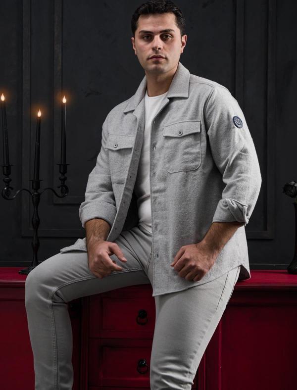 Paul Martin Regular Fit Çift Kapak Cepli Pamuklu Düğme Kapamalı Erkek Oduncu Gömlek - Image 1