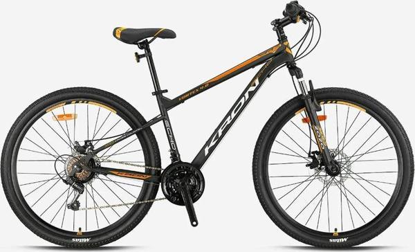 Kron VORTEX 4.0 - 24  MTB - 14' - 21 Vites - M.DISC - Mat Siyah-Gri/Neon Turuncu - Image 1