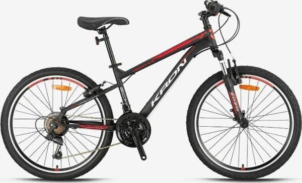 Kron VORTEX 4.0 - 24  MTB - 14' - 21 Vites - V.B. - Mat Siyah-Gri/Kırmızı - Image 1