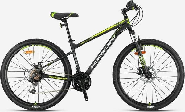 Kron VORTEX 4.0 - 26  MTB - 16' - 21 Vites - M.DISC - Mat Siyah-Gri/Neon Sarı - Image 1
