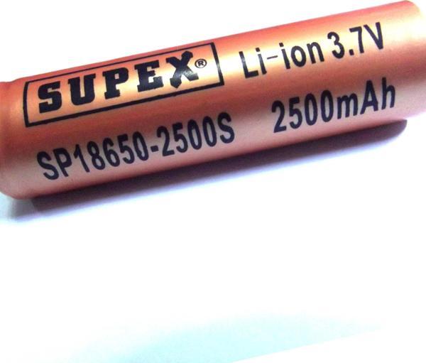 Supex 18650 2500 Şarjlı Li-on Pil Düz Kafa - Image 1