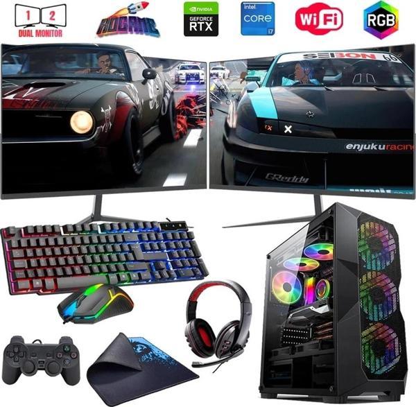i7 14700F 32GB DDR4 1TB M2 6GB RTX3050 Çift 24" Mon. Oyun Bilgisayarı (Gaming SET) - Image 1