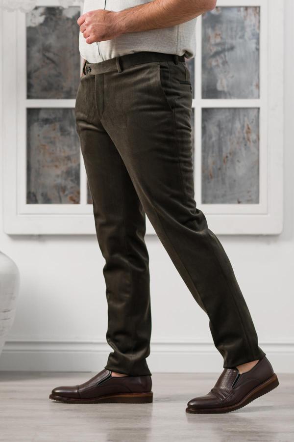 Apartro Regular Fit İnce Fitilli Boru Paça Yan Cep Kalın Kumaş Kadife Pantolon - Image 1