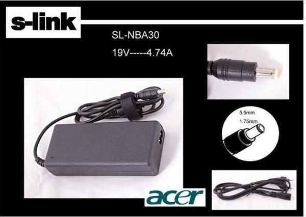 S-link SL-NBA30 19v 4.74a 5.5-1.75 Notebook  Adaptörü - Image 1