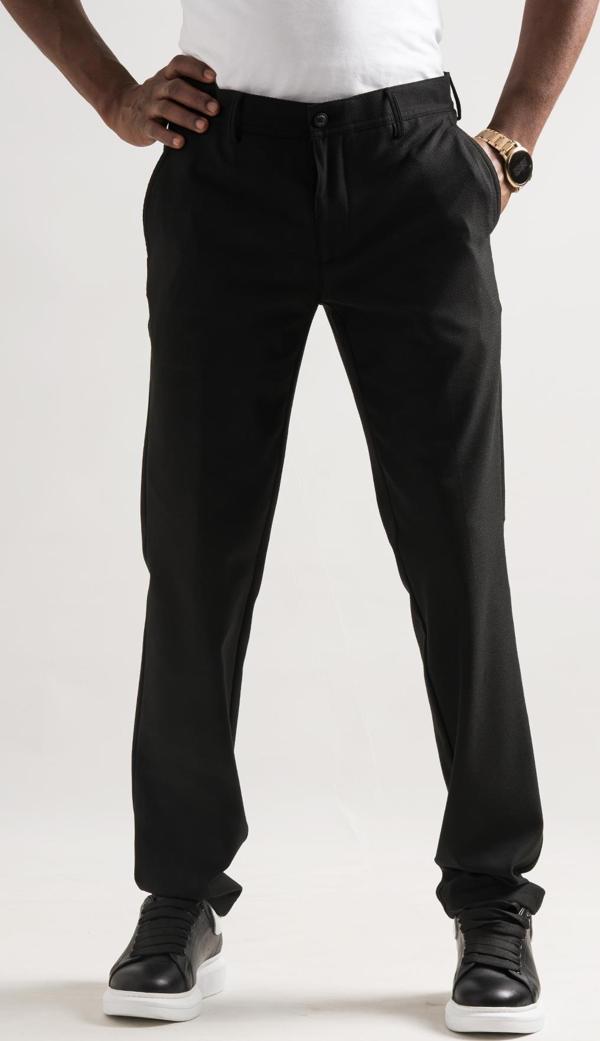 Ecer Slimfit Armürlü Kendinden Desenli Boru Paça Kışlık Erkek Kumaş Pantolon - Image 1