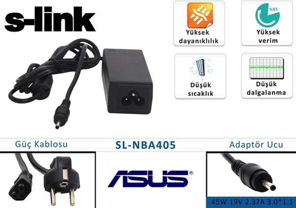 S-link sl-nba405 45w 19v 2.37a 3.0-1.1 Notebook Standart Adaptörü - Image 1